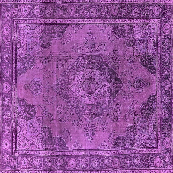 Ahgly Company Indoor Square Oriental Purple Industrial Area Rugs, 5' Square