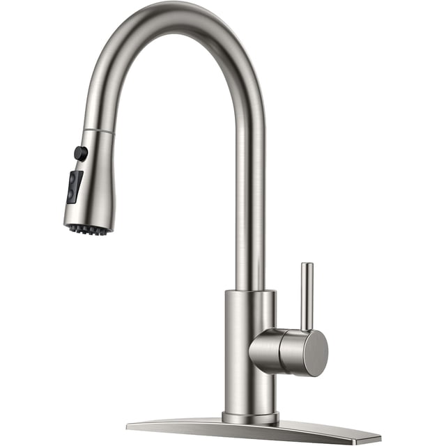 Kitchen Faucet with Pull Down Sprayer Modes Stainless Steel High Arc Vintage Kitchen Sink Faucets Single Handle Pull Out Faucet for Farmhouse Camper Rv Bar for or Hole Matte