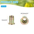 thumbnail image 2 of 1/4" Carbon Steel Rivet Nut, Flat Head Rivet Nut Threaded Insert Nut, Gold 20, 2 of 3