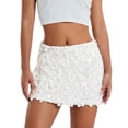 thumbnail image 2 of FASHOFT Sequin Mini Skirt For Women Irregular Size Sequined Ultra Short Skirt Fashion Glitter Half Skirt Slim Stylish Street Club Outfit For Women Womens Skirts White, 2 of 4