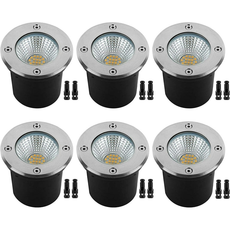 7W Well Lights LED Low Voltage 12V In-Ground Lighting Landscape Light  Outdoor Flat Top 3000K Warm IP67 Waterproof for Lawn Pathway Yard Driveway  Deck