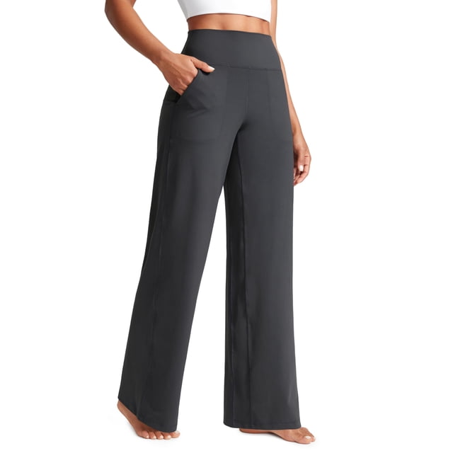 Pantalones CRZ YOGA Butterlift de pierna ancha, tiro alto 33" gris XS