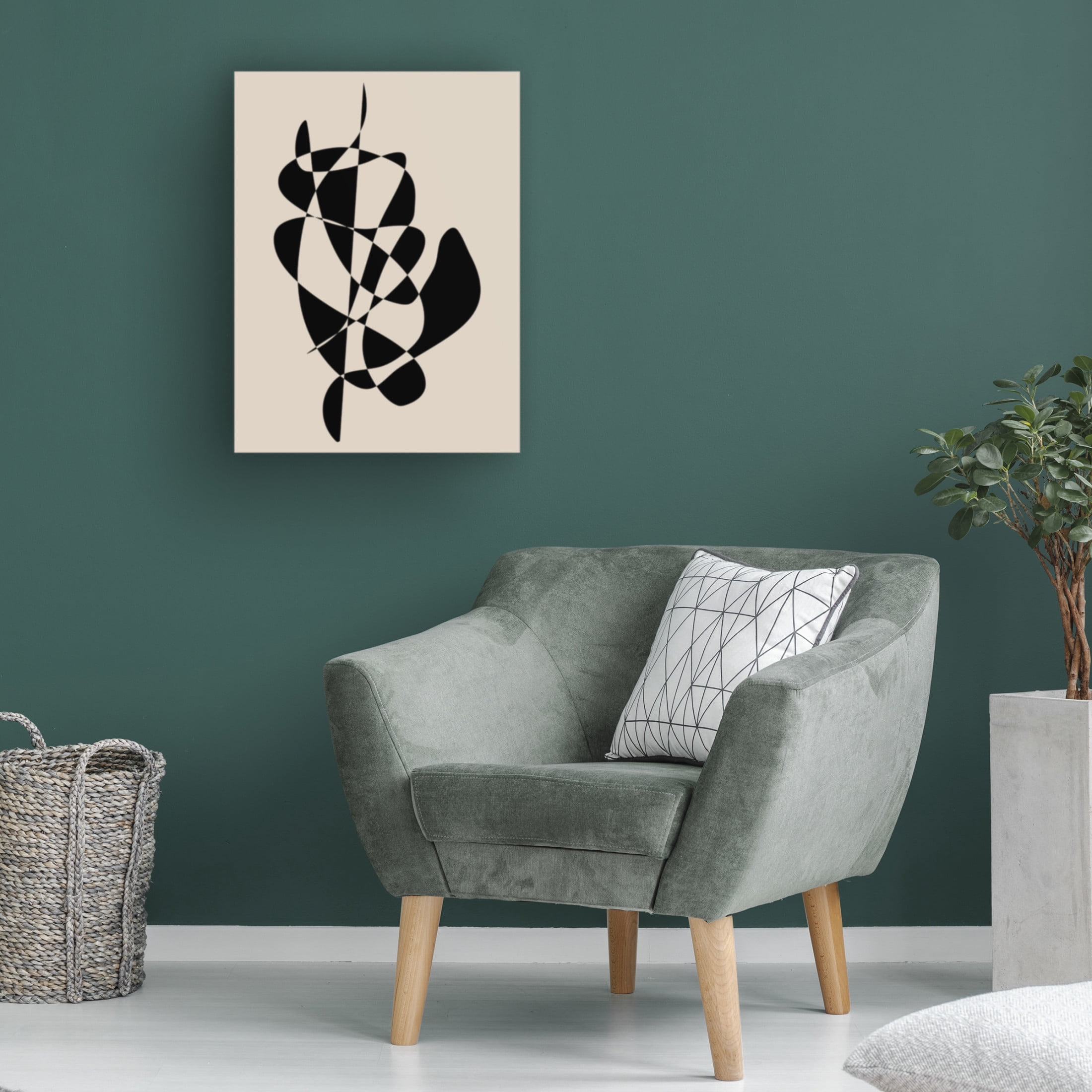 Trademark Fine Art Elena Ristova Abstract Black Shapes Artwork Canvas Wall Art
