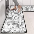 thumbnail image 2 of Kitchen Rugs Sets Of 2,White Highland Cow Bathtub Flower Pattern Anti Fatigue Kitchen Mat Rugs Non Slip Washable,Decorative Kitchen Floor Mats for Kitchen,Sink,Laundry,17"x47"+17"x47", 2 of 5
