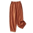 thumbnail image 1 of Besolor Capris à Taille Élastique avec Dentelle pour Femmes, Rouge, 1 of 7