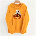 thumbnail image 5 of Ounisa Women's Halloween Print Hooded Long Sleeve Pullover Sweatshirt, Soft Cozy Top for Fall Casual Wear, 5 of 5