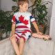 thumbnail image 4 of Fotbe USA Canada Flag Pijama Estampada de 2 Piezas para Niños – Ropa de Dormir de Manga Corta Cómoda para Niños y Niñas, Camiseta y Shorts de Algodón-Large, 4 of 6