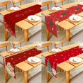 thumbnail image 2 of Christmas Forest Reindeers Ornaments Santa Dwarfs Red Table Runner for Home Dining Table Festival Party Decor Multiple Size, 2 of 4