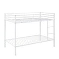 thumbnail image 5 of HOARBOEG Twin over Twin Metal Bunk Bed, Low Profile Space Saving Bunk Bed Frame for Teens with Built-in Ladder & High Guardrail, Heavy-Duty Steel Slats, 5 of 9