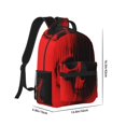 thumbnail image 2 of Salouo Minimalist Skull Red Print Laptop Backpack 16.5'' Daypack Carry On Backpack for Men Women Outdoor Bag Laptop Sleeve and Dual for Weekender/Business/Hiking-One Size, 2 of 6