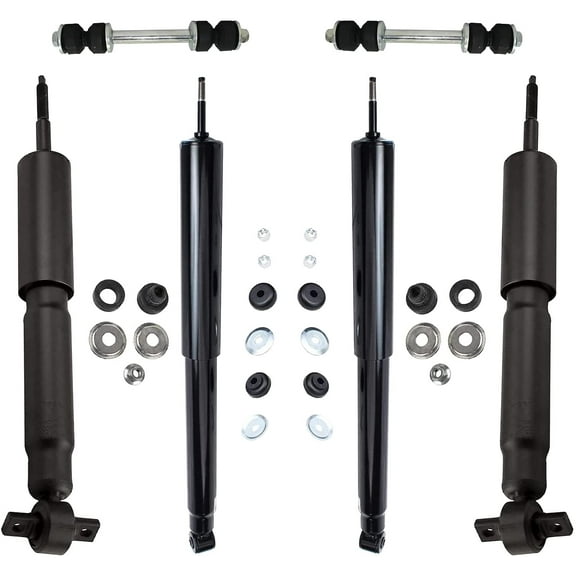 Detroit Axle - 6pc Shocks Sway Bars Kit for 2WD 1997-2003 Ford F-150 [Models Under 7700LB GVW] Complete 4 Front Rear Shock Absorbers 2 Front Sway Bars 1998 1999 2000 2001 2002 Replacement Shocks