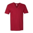 thumbnail image 1 of American Apparel Fine Jersey V-Neck Tee, L, Cranberry, 1 of 3