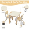 thumbnail image 6 of COZONY Adjustable Kids Table & 4 Chairs Set, 4 in 1 Toddler Activity Table Set with Graffiti Tabletop, Detachable Storage Box, Reading, Drawing, Eating, Studying, Pink, 6 of 8