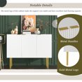 thumbnail image 3 of AISWORD Modern Sideboard Buffet Cabinet - Sideboard Storage Cabinet with Gold Metal Legs and Handles, Adjustable Shelves - Ideal for Living Room and Dining Room (White), 3 of 7