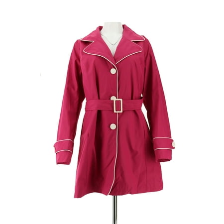 Dennis Basso Water Resistant Solid Trench Coat (Best Jean Jacket For Petites)
