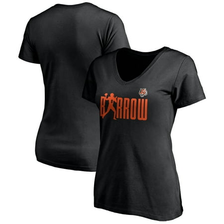 Joe Burrow Cincinnati Bengals Fanatics Branded Women's Checkdown V-Neck T-Shirt - Black
