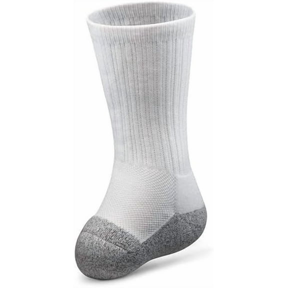 Dr. Comfort Transmet Unisex Crew Socks for Partial Foot Amputation, with Fiber Padding in Heel and Forefoot - Large, White