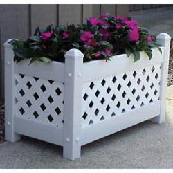 Dura-Trel Large Rectangle Vinyl Cottage Planter Box by Dura-Trel