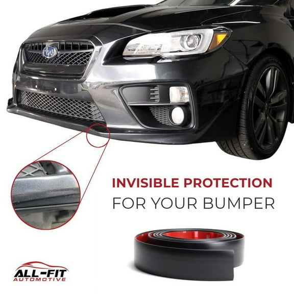 All-Fit Automotive Bumper Scrape Guard – Universal Front Splitter Lip Guard – Easy-to-Install Skid Plate Kit for Lowered Cars (10’ L x 1.5” W)