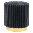 thumbnail image 2 of Furniture of America Vena Modern 16" Upholstered Round Stool, Dark Gray and Gold, 2 of 5