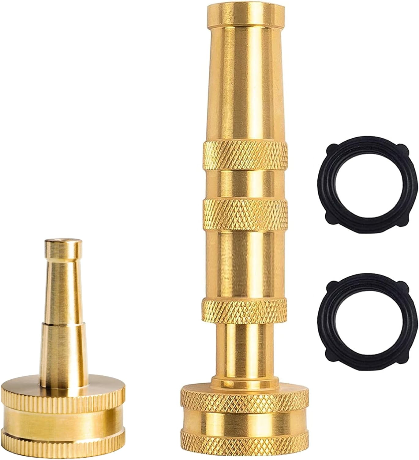 Garden Hose Quick Connect Aluminum Fitting Solid Brass Twist Jet Sweeper Nozzle Bundle