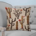 thumbnail image 4 of 14x14 Pillow Covers Set of 2, Vintage Cactus Throw Pillow Covers Decorative Couch Cushion Case, Farmhouse Retro Brown Summer Botanical Microfiber Square Pillowcases for Bedroom Car Living Room, 4 of 7
