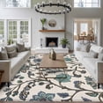 thumbnail image 5 of Vintage Blue Floral Washable Area Rug 5 x 8 ft Farmhouse Indian Flower , Soft Non Slip Rugs Stain Repellent Indoor Felt Carpet for Living Dining Room Bedroom Home Office, 5 of 9