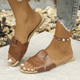 thumbnail image 6 of THDHVS Flat Sandals for Women,Womens Sandals,Women's Fashion Casual Head Woven Breathable Spring and Summer Flat Sandals Brown 6, 6 of 6