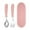 Pink, variant on Pink 2-Piece Stainless Steel Baby Cutlery Set - Portable Spoon & Fork with Storage Box, Ergonomic Handle for Toddlers