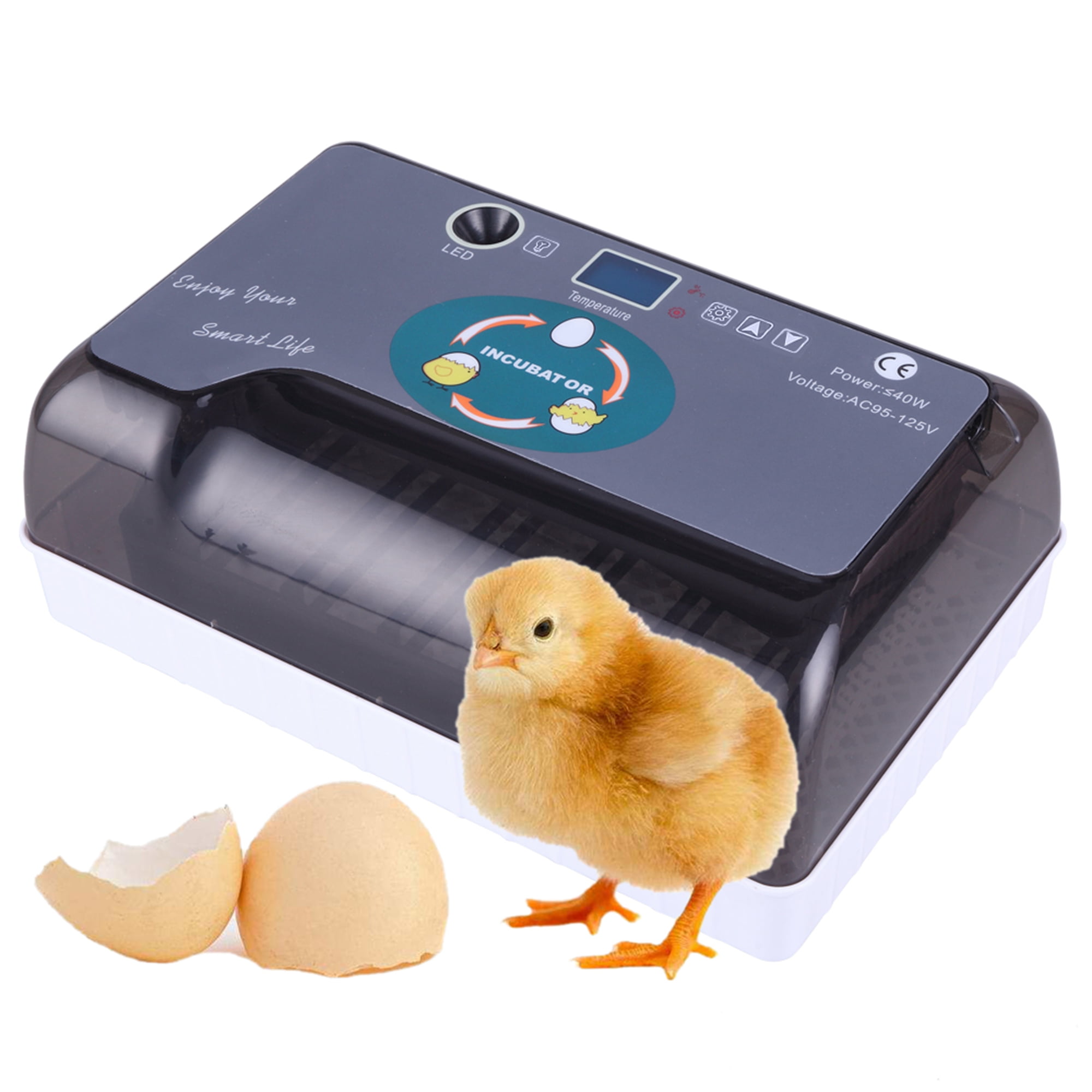 NEW 12 Eggs Automatic Digital LED Incubator Hatcher Turning Machine Chicken Duck 