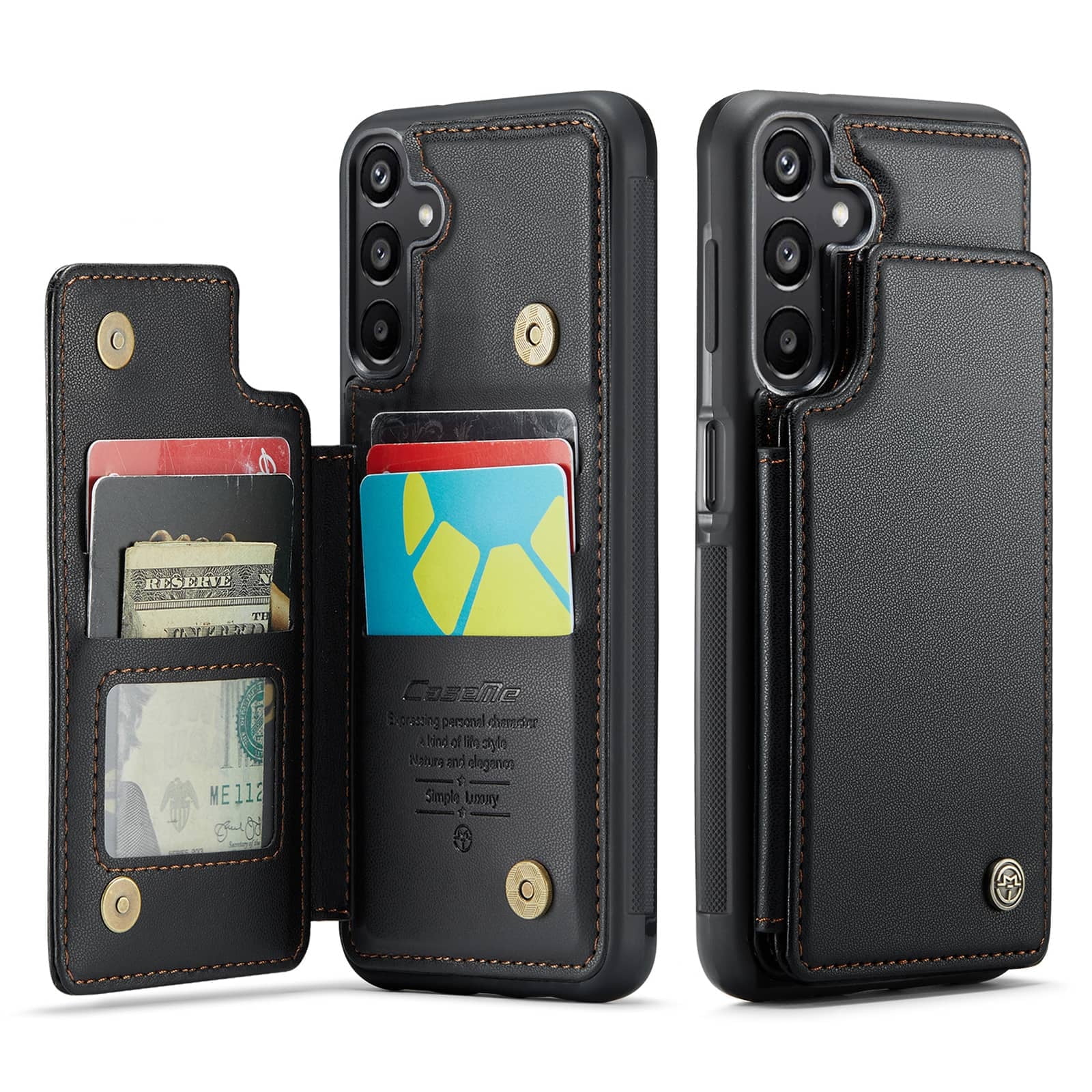 For Samsung Galaxy A16 Case with Card Holder, Wallet Case for Women Men with RFID Blocking, Durable Leather Kickstand Magnetic Clasp Shockproof Phone Case for Samsung Galaxy A16