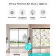 thumbnail image 4 of Window Privacy Film Spring Floral Stained Glass Window Film Decorative Sun Block Window Cover Summer Flowers Botanical Birds Window Clings Static Adhesive Sticker for Bathroom 17.7"x39.3", 4 of 7