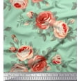 thumbnail image 1 of Soimoi Silk Fabric Check,Leaves & Begonia Floral Print Sewing Fabric Yard 42 Inch Wide, 1 of 1