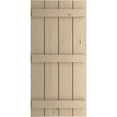 thumbnail image 3 of Ekena Millwork 22"W x 78"H Rustic Four Board Joined Board-n-Batten Knotty Pine Faux Wood Shutters (Per Pair), Primed Tan, 3 of 11