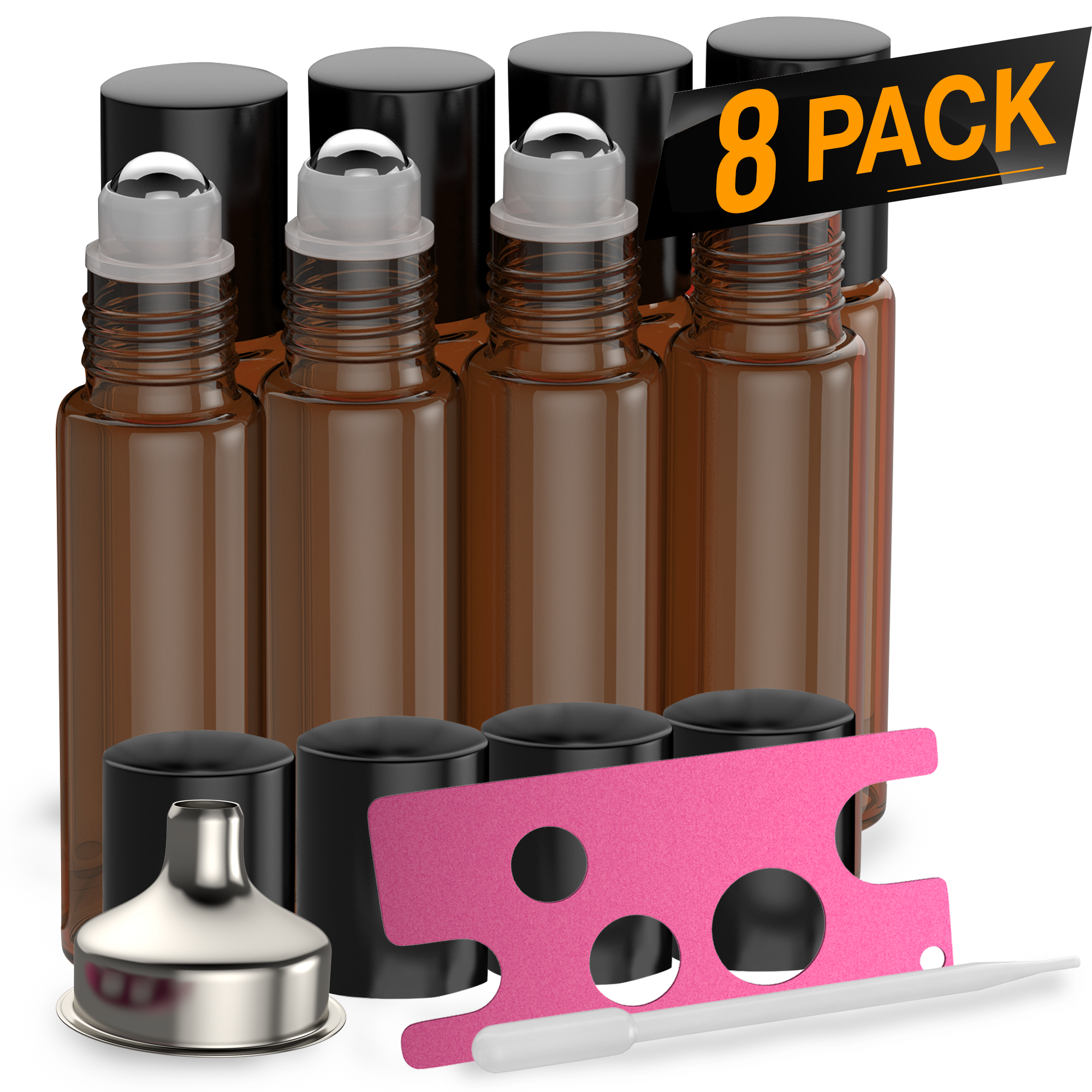 Nylea Essential Oil Roller Bottles [Metal Chrome Roller Ball] FREE