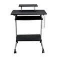 thumbnail image 3 of Techni Mobili Wood & Steel Compact Computer Cart with Storage in Graphite Gray, 3 of 14