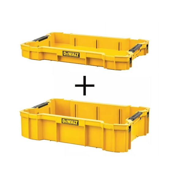 DEWALT TOUGHSYSTEM 2.0 Shallow Tool Tray and TOUGHSYSTEM 2.0 Deep Tool Tray