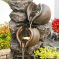 thumbnail image 4 of 45.67''H Water Fountain Outdoor with Planter Pot 5 Tiers Cascading Waterfall Garden Fountains Indoor LED Lights Water Feature Decor for Porch Patio Backyard Deck, 4 of 8