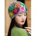 thumbnail image 7 of YooGuoGuo Crochet Beanie Hat for Women Men Y2k Floral Boho Knitted Beanie Cotton Flower Patterned Slouchy Skull Cap Lace Head Wrap, 7 of 7