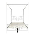 thumbnail image 6 of Home Design Denver Full Metal Canopy Bed Frame with Arched Headboard and Central Support Leg, White, Easy Assembly, 6 of 11