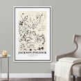 thumbnail image 2 of PixonSign Framed Canvas Print Wall Art Jackson Pollock Ink Rice Paper Sketch Abstract Shapes Illustrations Fine Art Decorative Minimalist Relax/Calm for Living Room, Bedroom, Office - 24"x36" White, 2 of 5