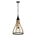 thumbnail image 2 of Vissenta 15 in. 3-Light Indoor Faux Wood Grain Finish Chandelier with Light Kit, 2 of 5