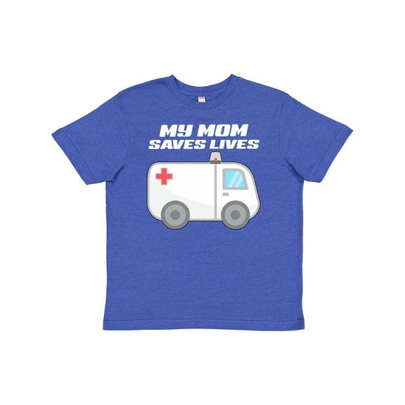 Inktastic My Mom Saves Lives- Ambulance Youth T-Shirt