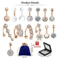 thumbnail image 2 of MesaSe 14Pcs Belly Button Ring Opal Pearl  Navel Rings Dangle Curved Belly Button Piercing, 2 of 7