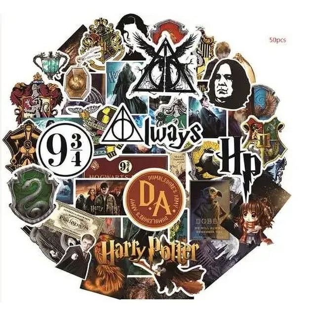 2025 Pegatinas clásicas de Harry Potter, Luna, Ron, Hermione, Malfoy, Snape, impermeables, para teléfono, portátil, álbum de recortes, scooter de juguete