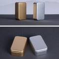thumbnail image 2 of Caja de metal universal para negocios, 4 unidades, para té, hojalata, cuadrada, sellada, minilata portátil para viajes en casa (dorada y plateada, 2 unidades cada una), 2 of 7