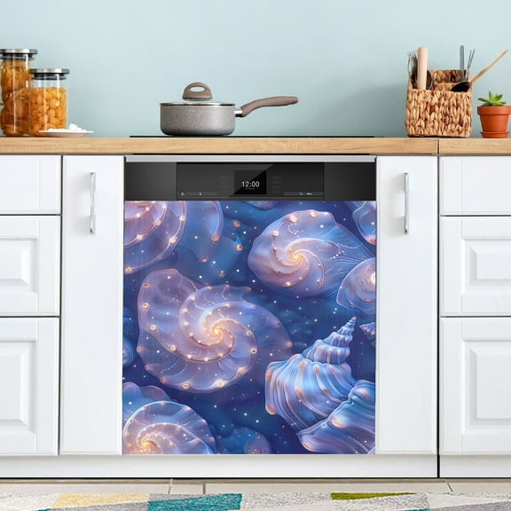 Starry Sky Shells Dishwasher Magnet Cover Magnetic Fridge Door Cover Home Kitchen Decor 23"x 26"