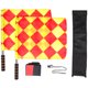 thumbnail image 1 of KAKOWELY 1 juego de banderas de fútbol, tarjetas rojas y amarillas con lápiz, juego de banderas de árbitro de fútbol, silbatos de árbitro para deportes, 1 of 4