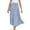 Light blue, variant on QENGING Summer Skirts for Women Flare Solid Casual Ruched Ruffles Elastic Waist Skirts Deals