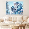 thumbnail image 4 of Vintage Christmas Santa Claus and Elves Wall Art Paint Framed - Retro Xmas Festive Winter Holiday Christmas Wall Decor Canvas Print for Living Room Kitchen Bathroom Home Decor, 4 of 9